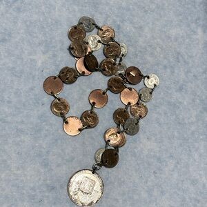 Unique Coin Pendant Necklace hand made oddity